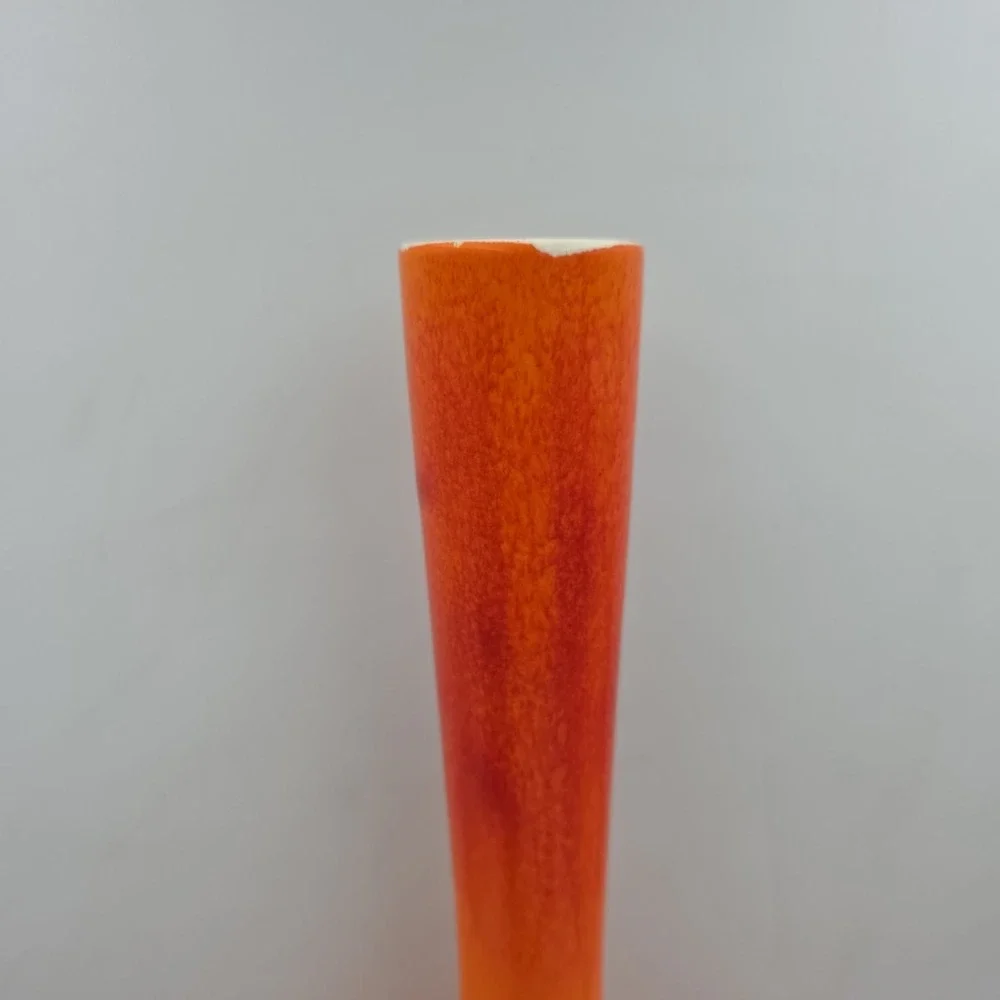 Royal Haeger Pottery Orange Bulb Bud Vase Vintage Mid Century 1960s 15.5